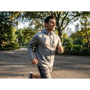 Nike Therma Fit Full Zip Hoodie Gray Athletic Training Mens Sz Small activewear